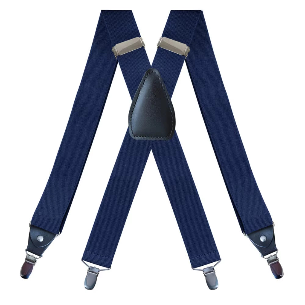 Men'S Suspenders Heavy Duty Big Tall 3.5Cm X-Back 4 Clips Adjustable Elastic Trouser Pants Braces Belt Gifts for Him Dad Husband