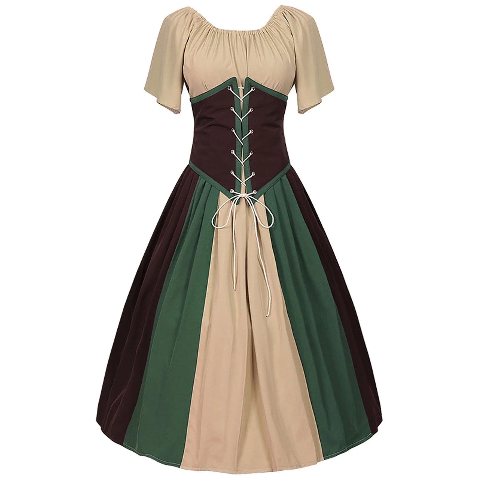 Clearance Women Vintage Corset Dress Solid Color Corset Midi Dress Winter plus Size Dress Fit and Flare Cocktail Dress Lace up Midi Dress Blue Sun Dress