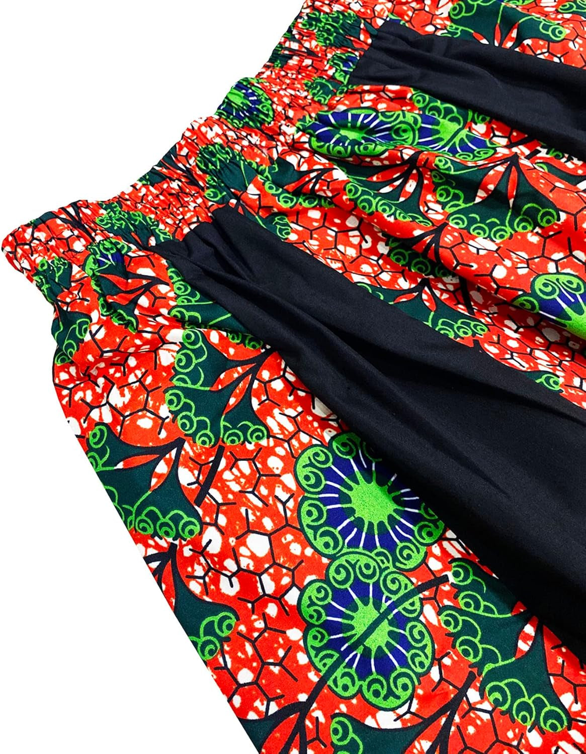 Women'S African Wax Skirt Ankara Print Long Maxi Skirts with Pockets One Size