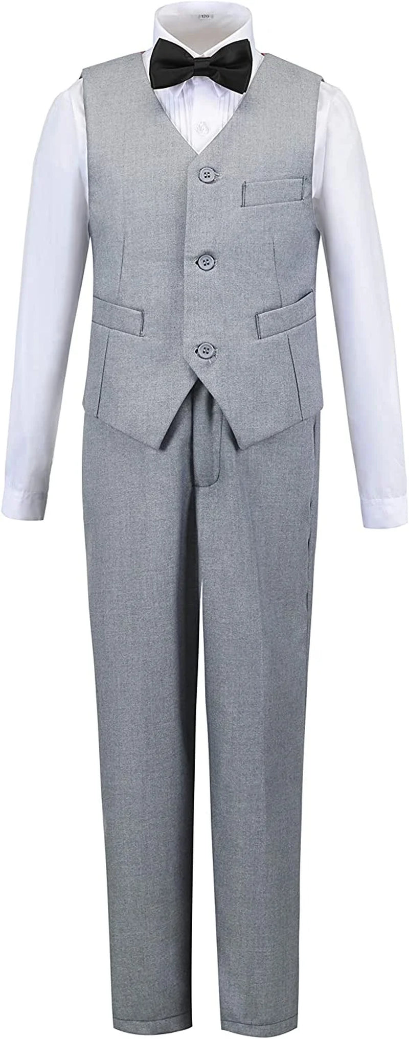 Boy Slim Fit Suit Kids Formal Suits for Boys Vest Pants and Shirt Set 2T
