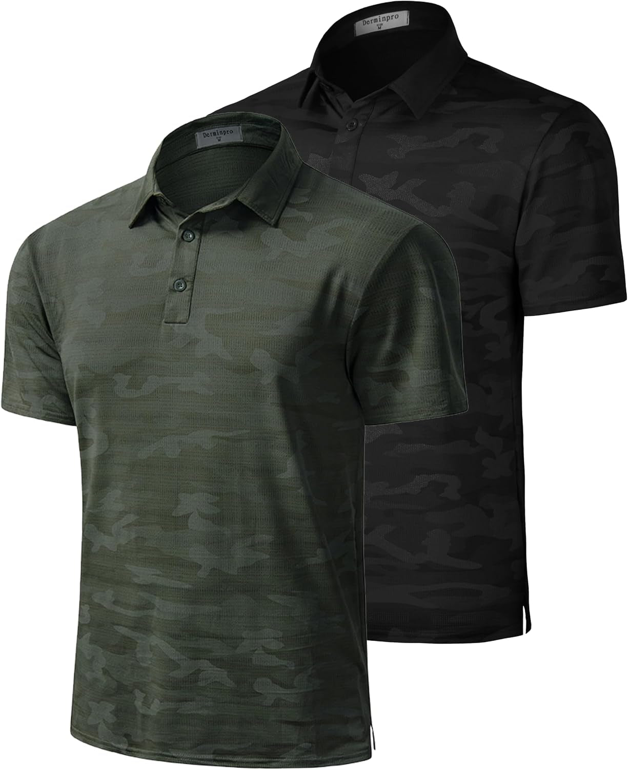 Men’S Camo Golf Shirts Moisture Wicking Short/Long Sleeve Dry Fit Golf Polos