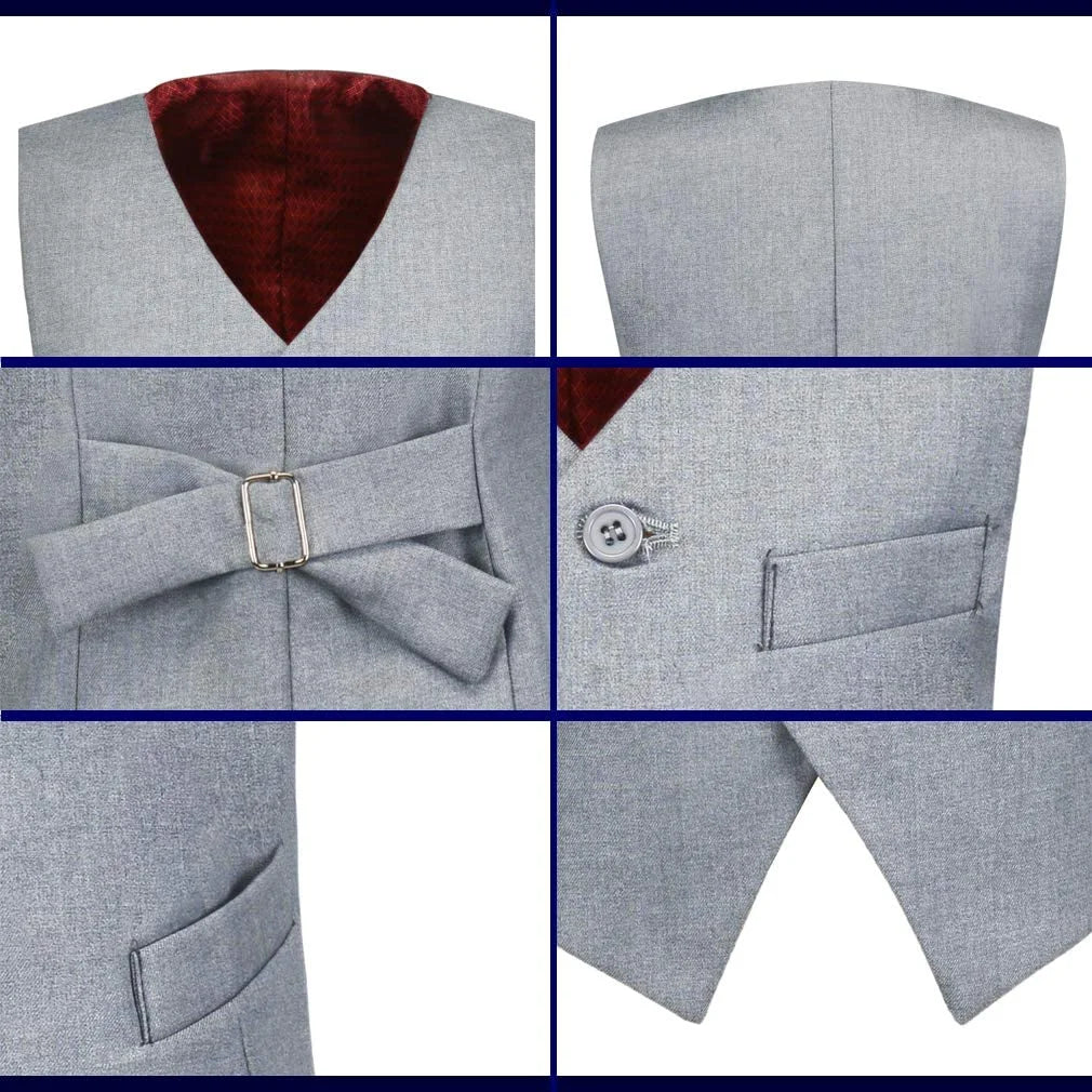 Boy Slim Fit Suit Kids Formal Suits for Boys Vest Pants and Shirt Set 2T