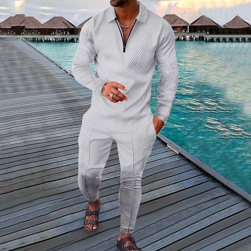 Fall Full-Sleeve Pants Set Active Casual Men'S Outfit