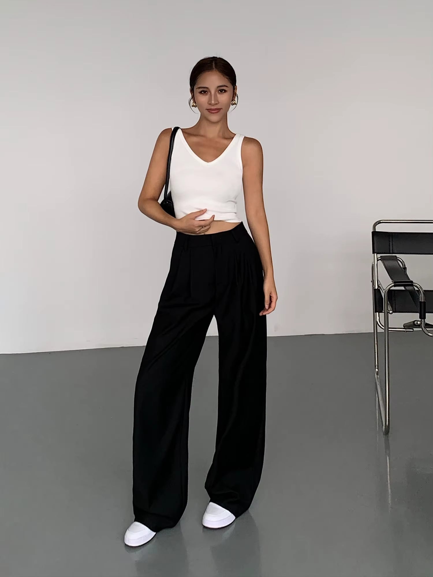 Multicolor Office High-Waisted Wide-Leg Suit Pants Women'S 2025 Autumn Loose and Drape Casual Straight Mopping Trousers