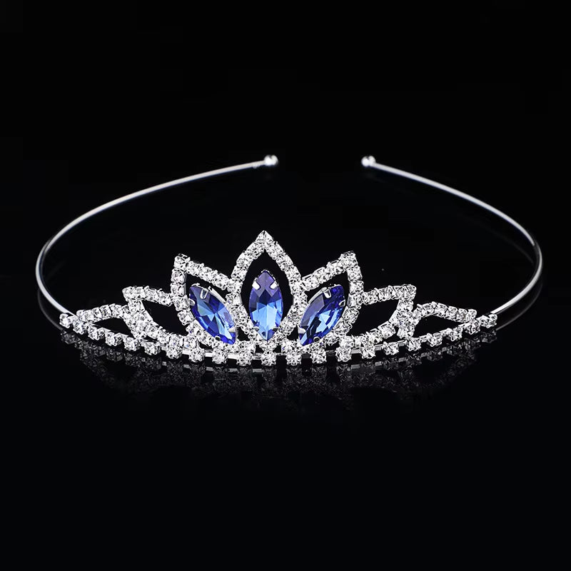 Crystal Glass Crown Headband Children Girl Princess Crown Headdress Wedding Hair Accessories Party Gifts