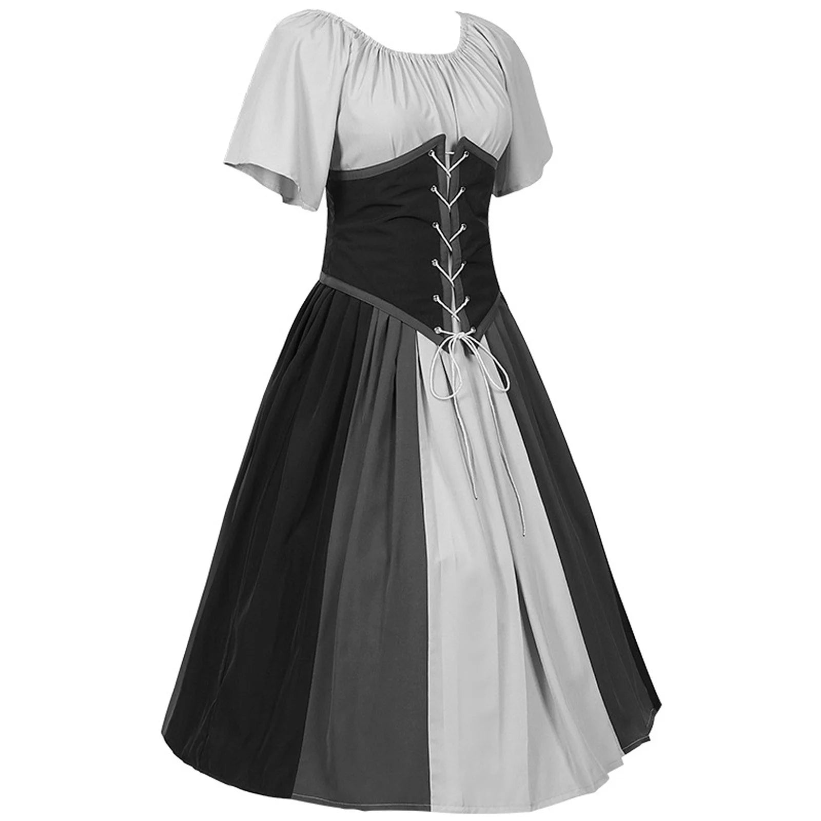 Clearance Women Vintage Corset Dress Solid Color Corset Midi Dress Winter plus Size Dress Fit and Flare Cocktail Dress Lace up Midi Dress Vestidos Para Graduación Juvenil