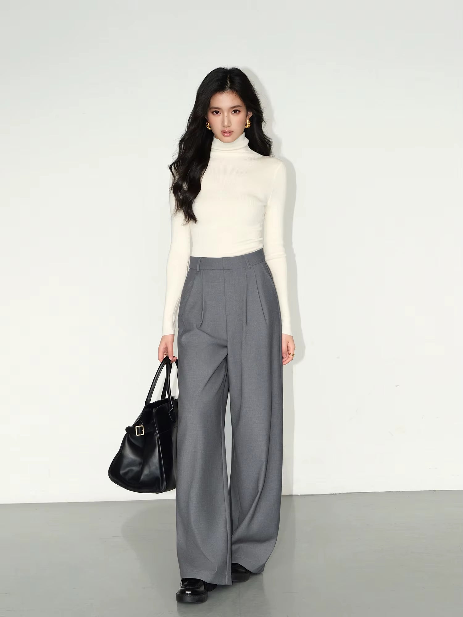 Multicolor Office High-Waisted Wide-Leg Suit Pants Women'S 2025 Autumn Loose and Drape Casual Straight Mopping Trousers