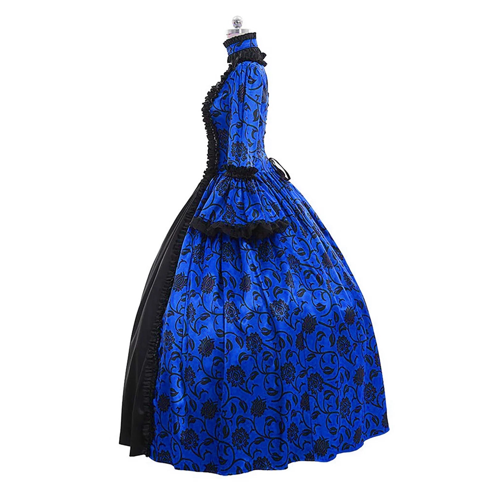 Women'S Fall Winter Retro Dress Lace up Ball Long Sleeve Gowns Dresses Ladies Evening Party Dress Formal Evening Dress Fall Winter Gothic Retro Floral Print Ball Gowns Gowns Dress