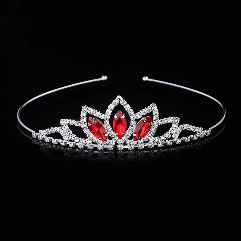 Crystal Glass Crown Headband Children Girl Princess Crown Headdress Wedding Hair Accessories Party Gifts