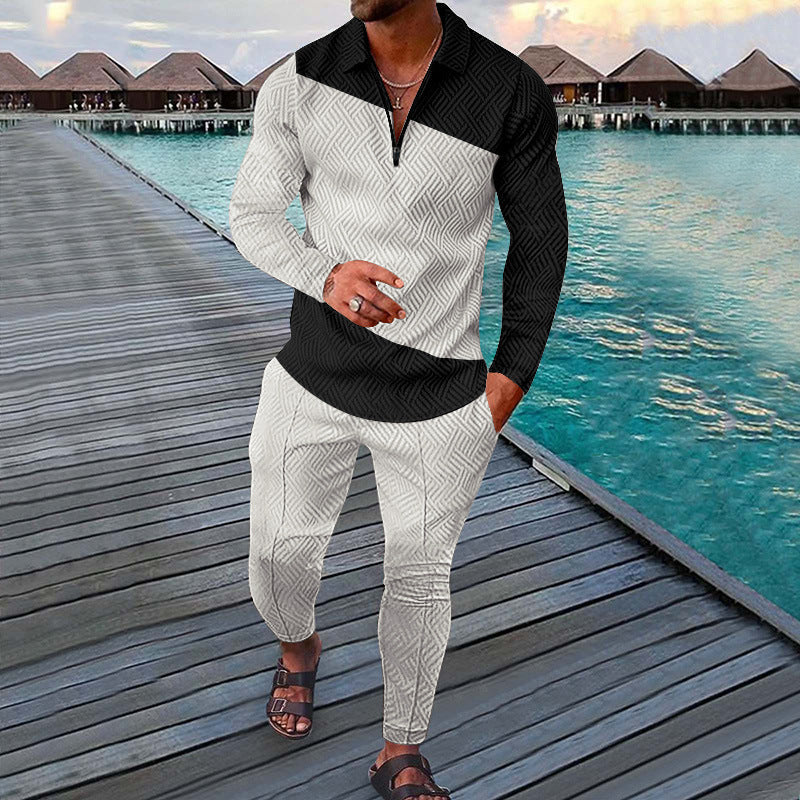 Fall Full-Sleeve Pants Set Active Casual Men'S Outfit