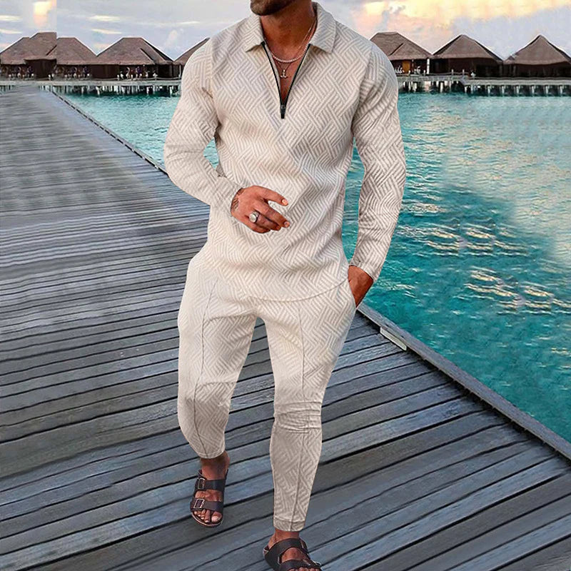 Fall Full-Sleeve Pants Set Active Casual Men'S Outfit