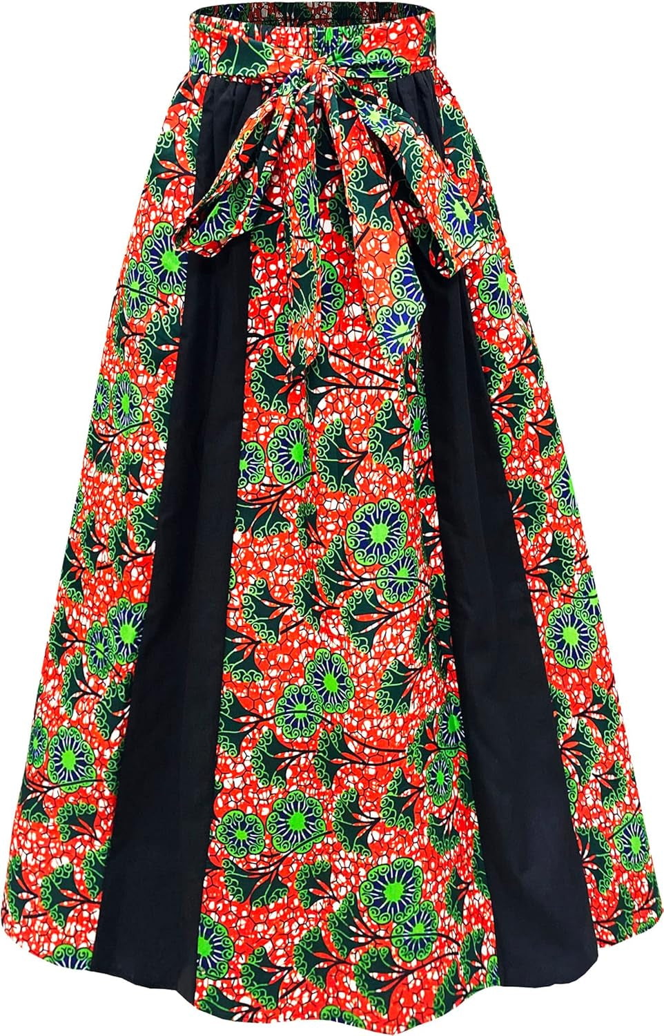 Women'S African Wax Skirt Ankara Print Long Maxi Skirts with Pockets One Size