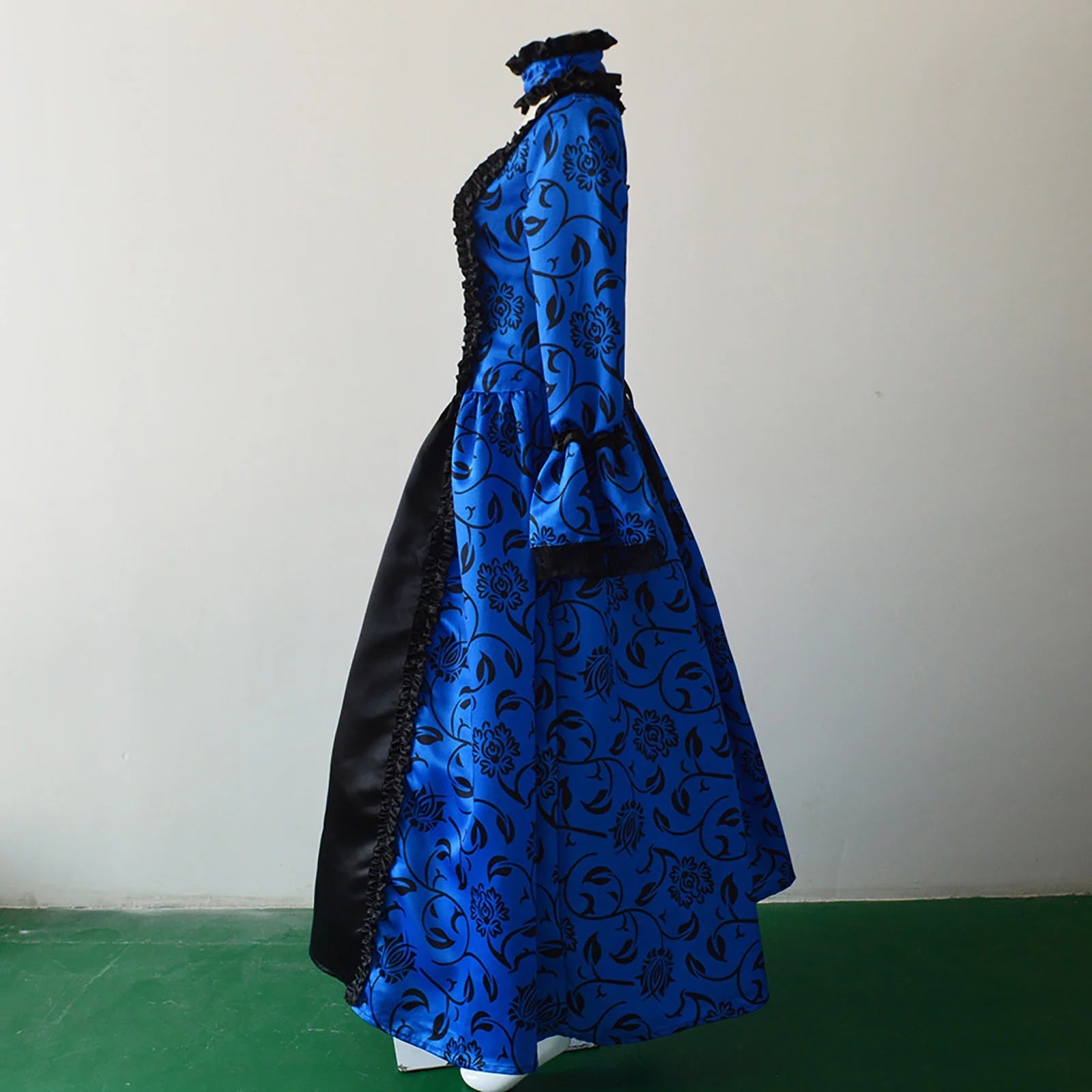 Women'S Fall Winter Retro Dress Lace up Ball Long Sleeve Gowns Dresses Ladies Evening Party Dress Formal Evening Dress Fall Winter Gothic Retro Floral Print Ball Gowns Gowns Dress