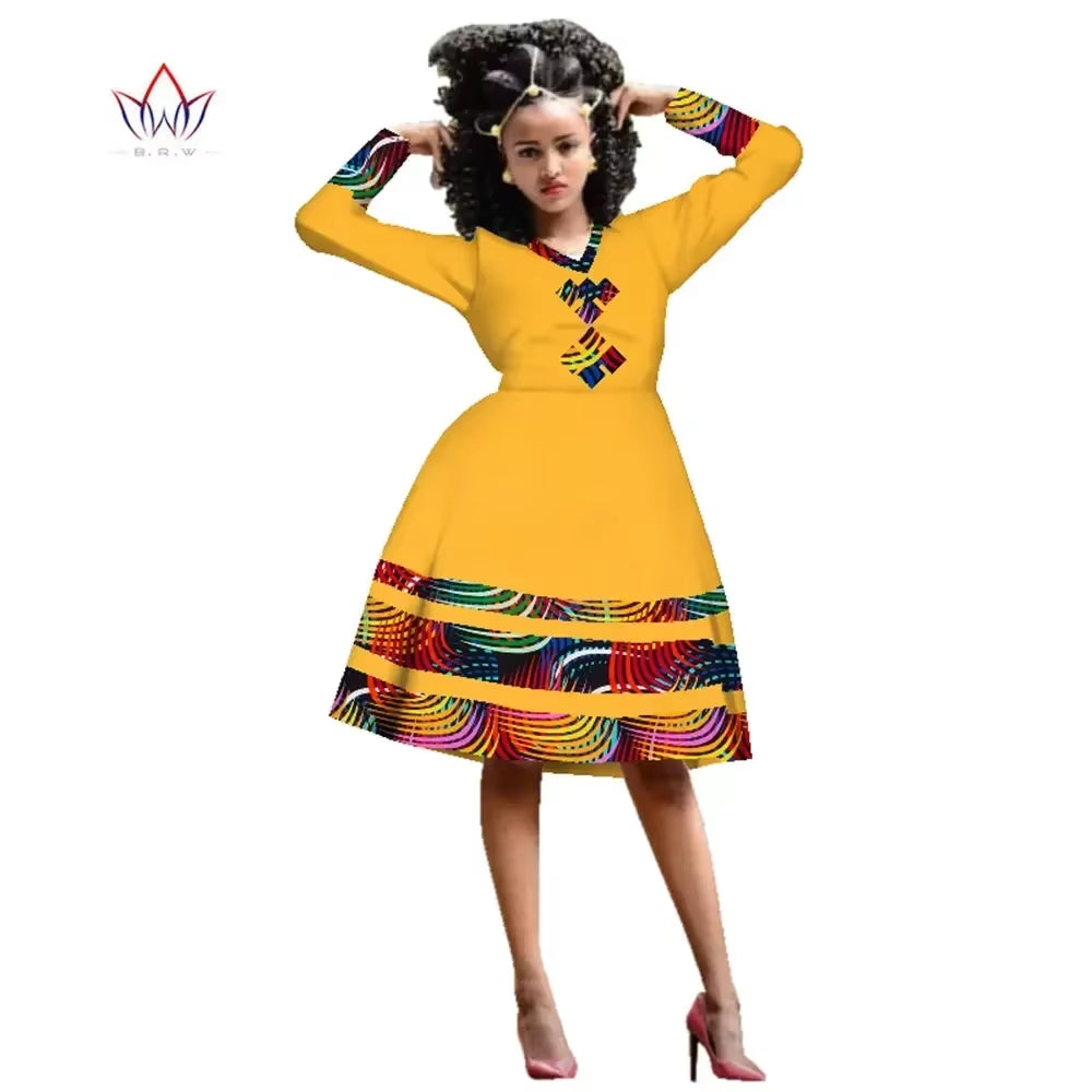 African Dress for Women Wax Print Dresses Dashiki plus Size Africa Style Clothing for Women Office Dress WY3001