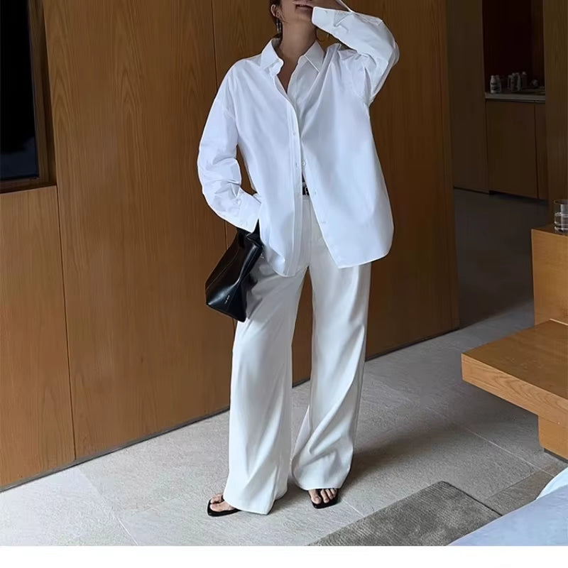 Multicolor Office High-Waisted Wide-Leg Suit Pants Women'S 2025 Autumn Loose and Drape Casual Straight Mopping Trousers