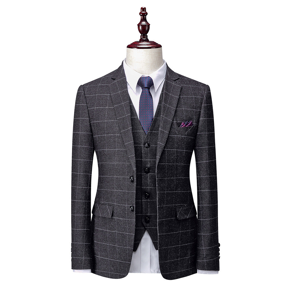 Men'S Business Suits Korean Version Slim Wedding Groom Suit Men