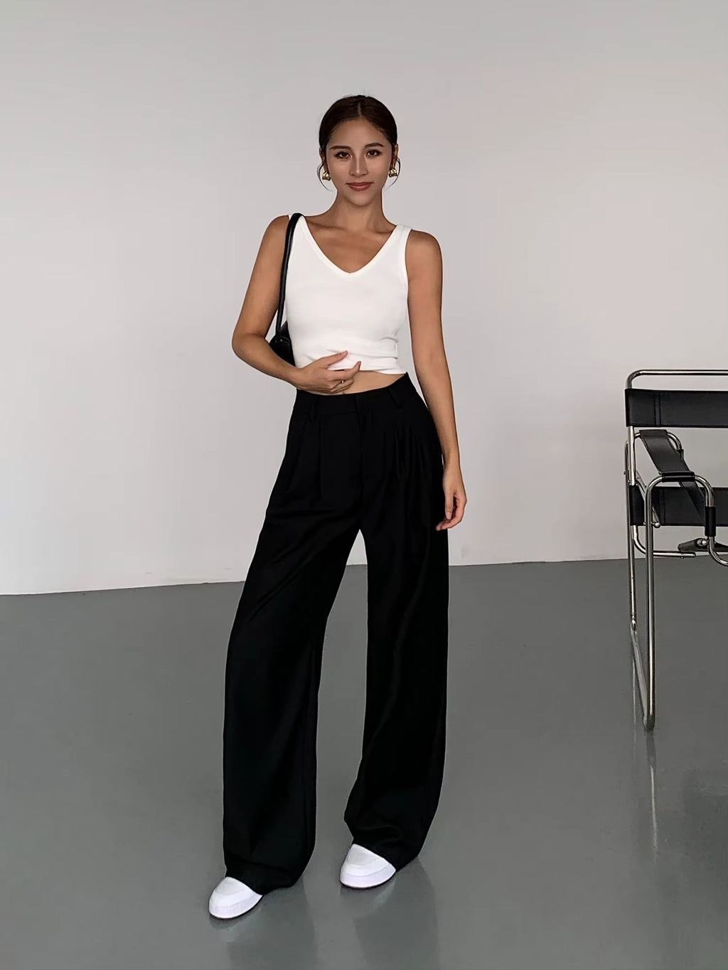 Multicolor Office High-Waisted Wide-Leg Suit Pants Women'S 2025 Autumn Loose and Drape Casual Straight Mopping Trousers