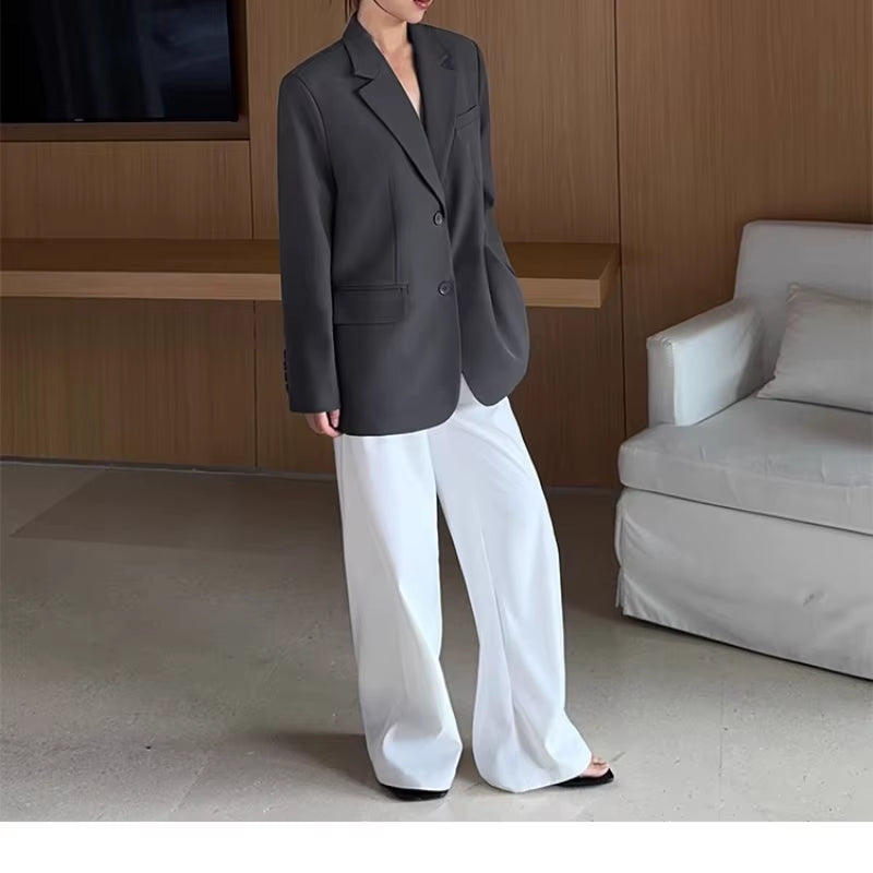Multicolor Office High-Waisted Wide-Leg Suit Pants Women'S 2025 Autumn Loose and Drape Casual Straight Mopping Trousers