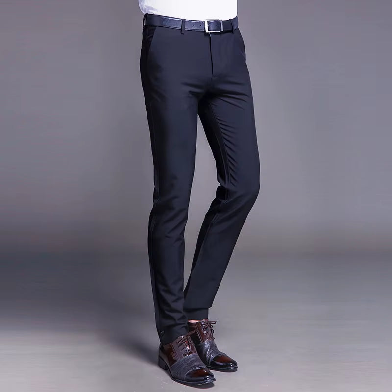 New Fashion High Quality Men Suit Pants Straight Spring Autumn Long Male Classic Business Casual Trousers Slim Fit Full Length