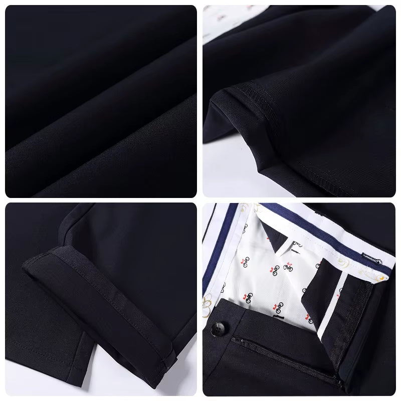 New Fashion High Quality Men Suit Pants Straight Spring Autumn Long Male Classic Business Casual Trousers Slim Fit Full Length